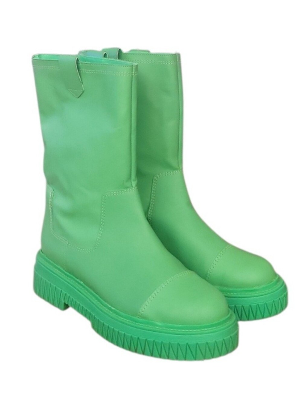 Shutz Jacy Verde Green Mid Calf Pull On Rain Boots 8M